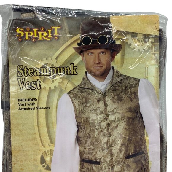 Steampunk Vest Costume With Attached Sleeves Adult L/XL Spirit Halloween NWT NEW - Picture 2 of 6